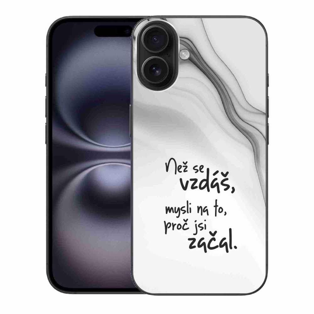Gél borítás mmCase iPhone 16 Plus készülékhez - idézet 2 fehér háttér