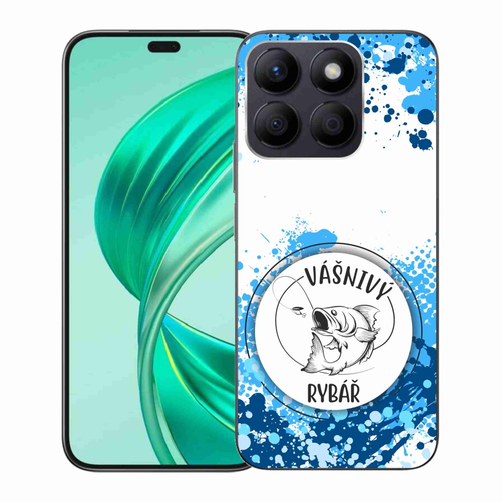 Gél borító mmCase a Honor X8b számára - szenvedélyes halász fehér háttérrel