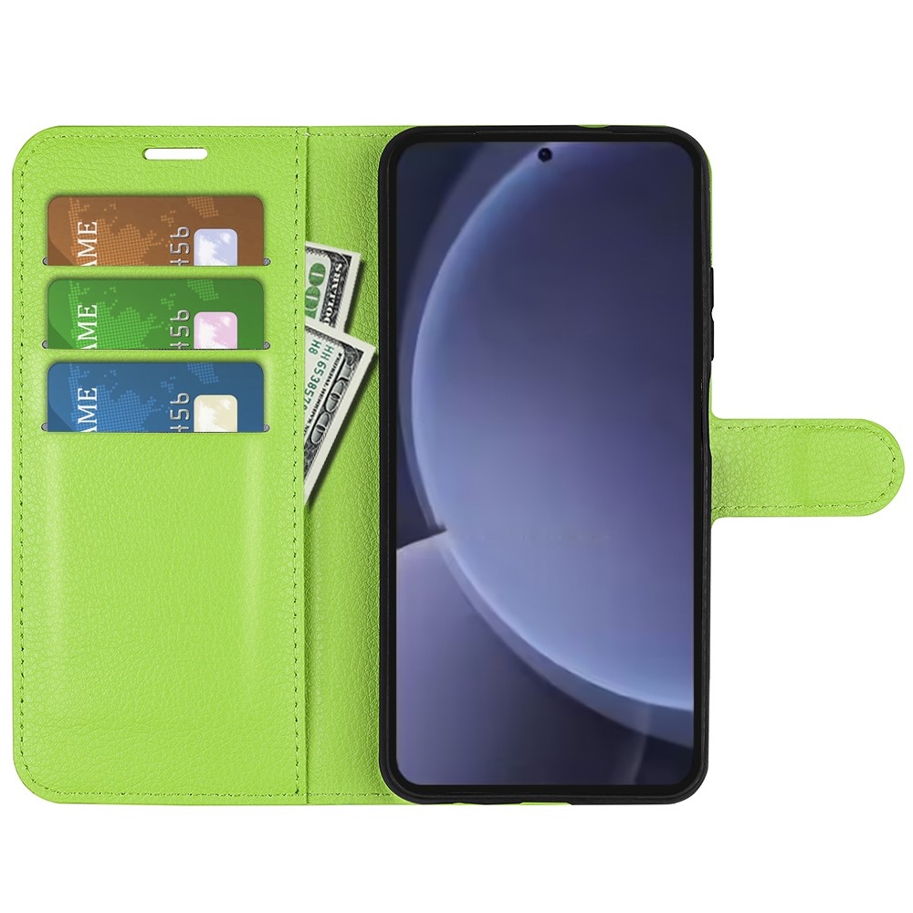 Litchi könyv tok Samsung Galaxy S25+ készülékhez - zöld