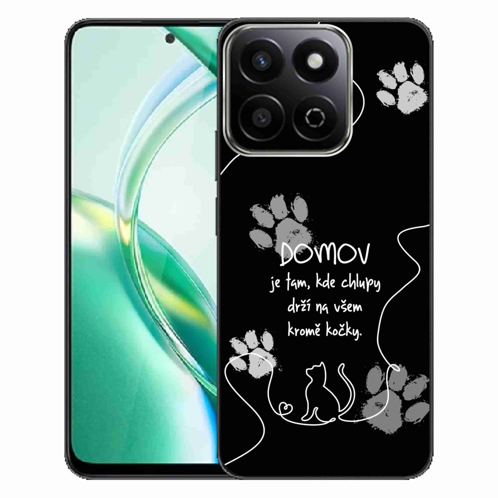 Gél borító mmCase a Honor 200 Smart 5G készülékhez - macska motívum fekete háttérrel