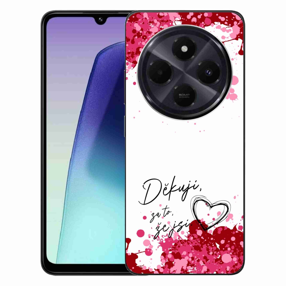 Gél borító mmCase a Xiaomi Redmi 14C/Poco C75-hez - szerelem szöveg 2 fehér háttérrel