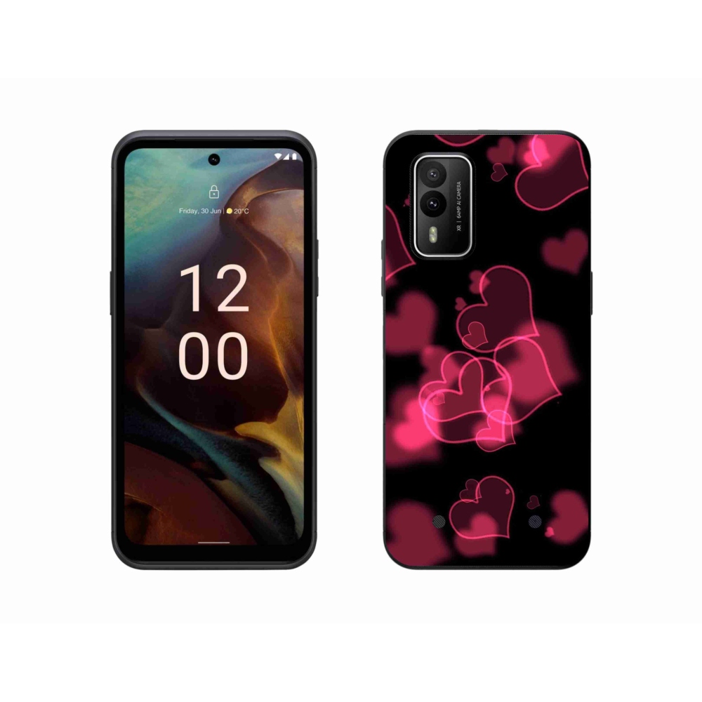 Zselés borítás mmCase a Nokia XR21 készülékhez - piros szívek