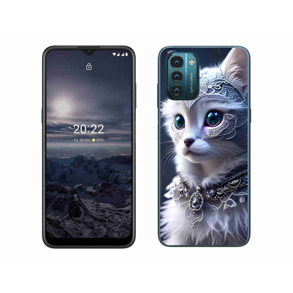 Zselés tok mmCase a Nokia G11/G21 készülékhez - fehér macska