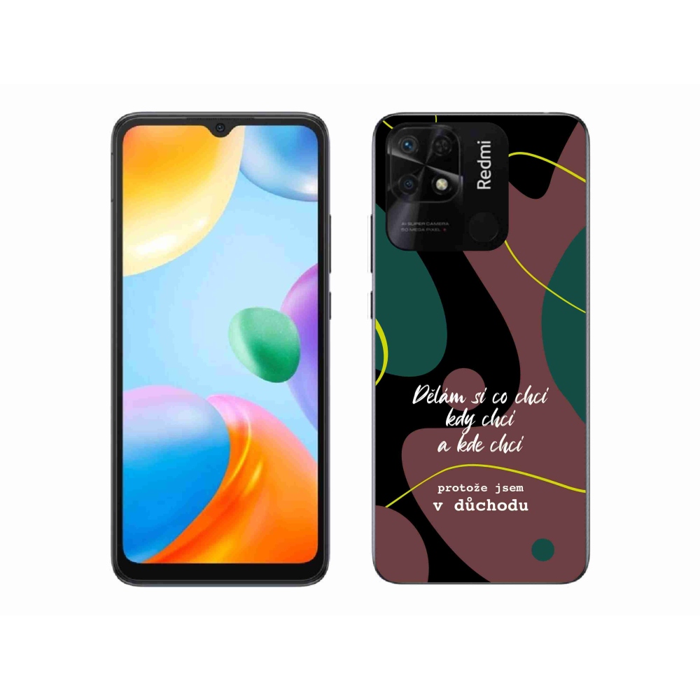 Gél borító mmCase a Xiaomi Redmi 10C-hez - vicces szöveg 10 fekete háttérrel