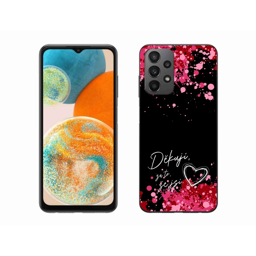 Gél borítás mmCase Samsung Galaxy A23 4G/5G - text in love 2 fekete háttérrel