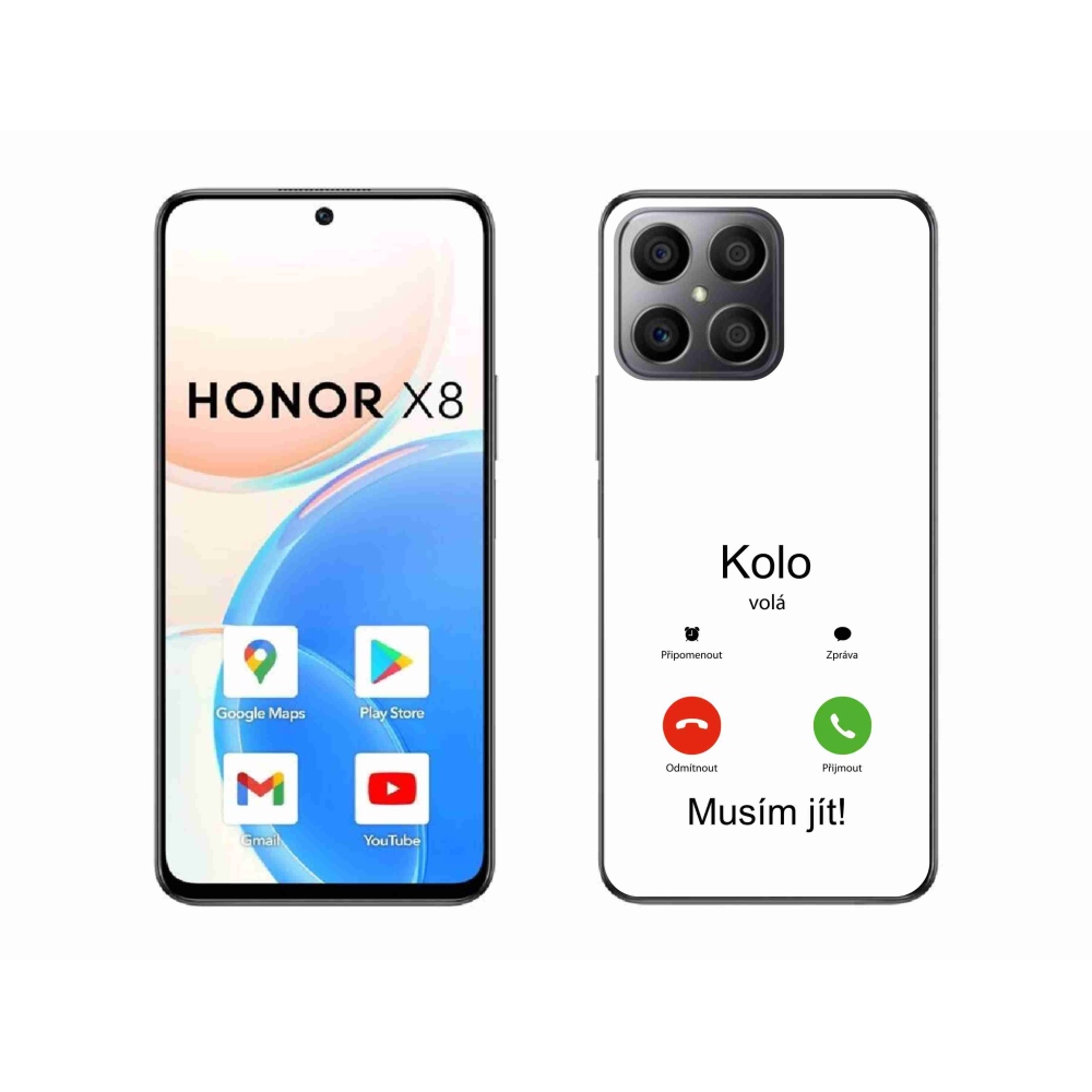 Gél borító mmCase a Honor X8 4G - a kerék hívja a fehér hátteret