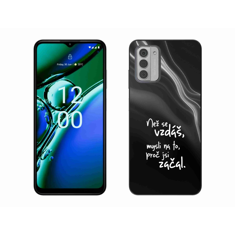 Zselés borítás mmCase a Nokia G42 készülékhez - idézet 2 fekete háttér