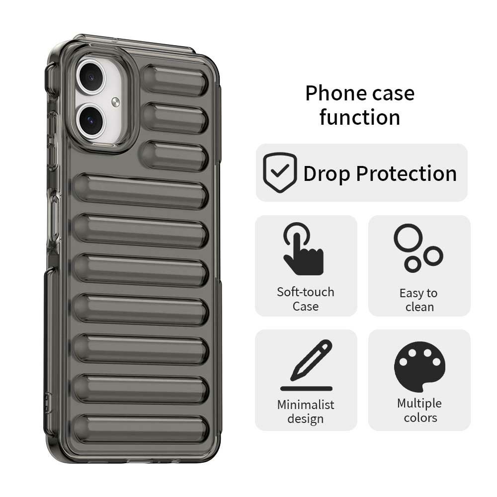 Csíkos tartós borító Samsung Galaxy A06 4G készülékhez - szürke