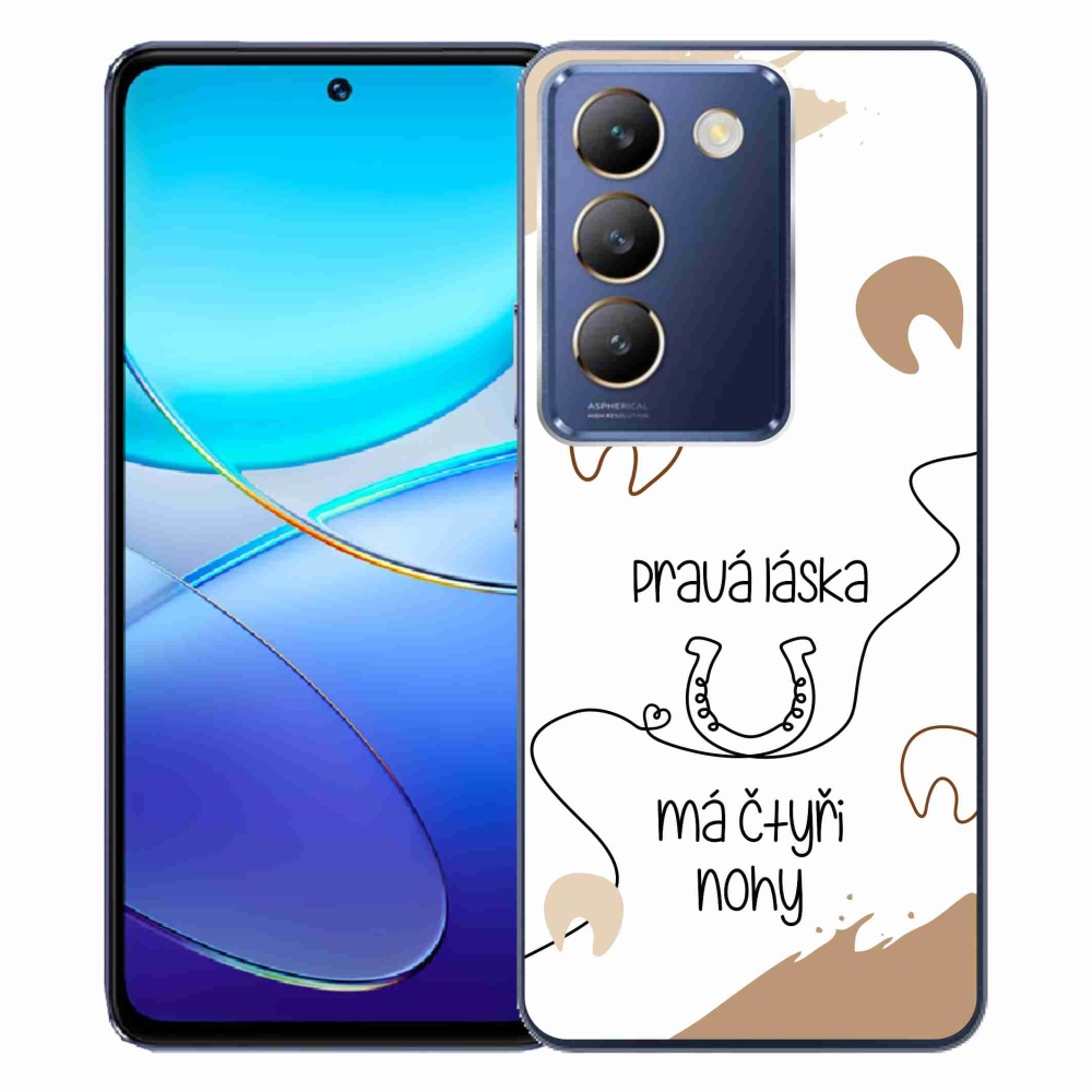 Gél borítás mmCase a Vivo V40 SE 4G/5G készülékhez - ló motívum fehér háttérrel