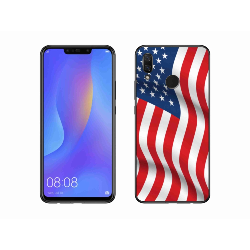 Gél borítás mmCase mobil Huawei Nova 3 - amerikai zászlóhoz