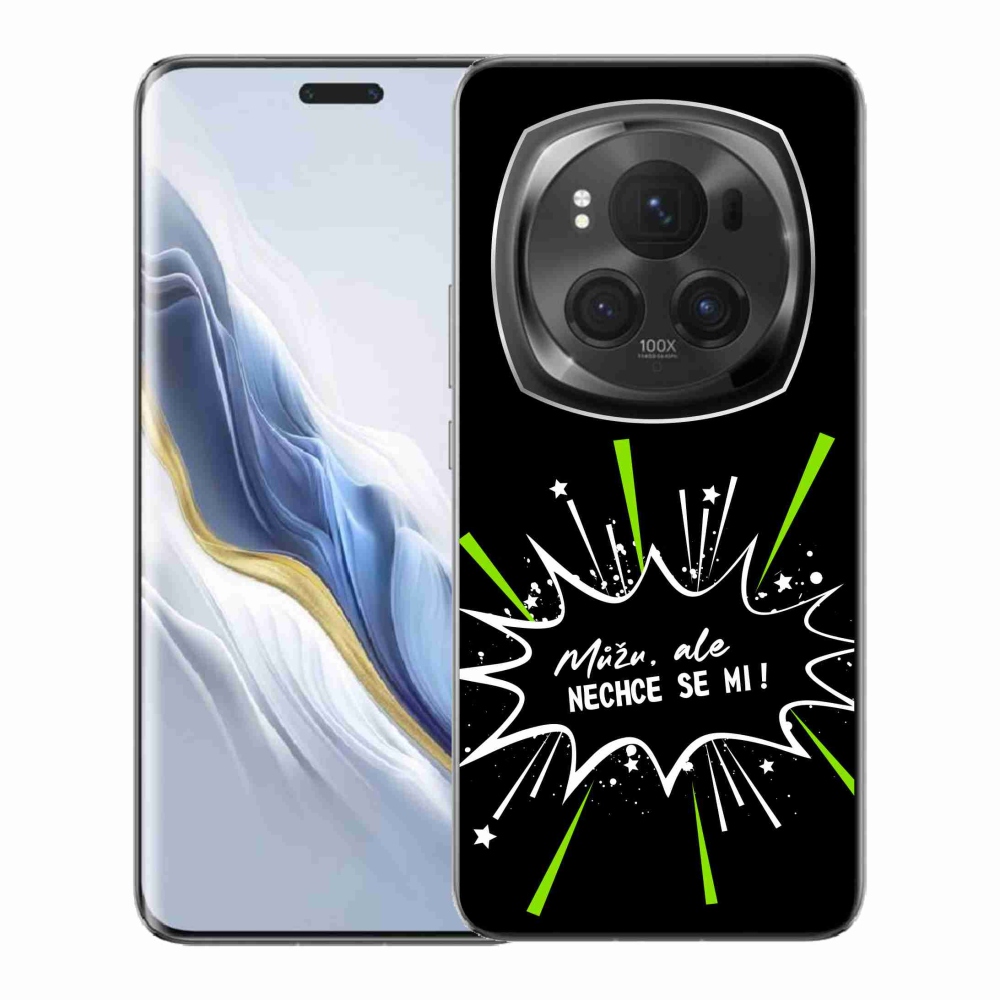 Gél borító mmCase a Honor Magic 6 Pro 5G készülékhez - vicces szöveg 11 fekete háttér