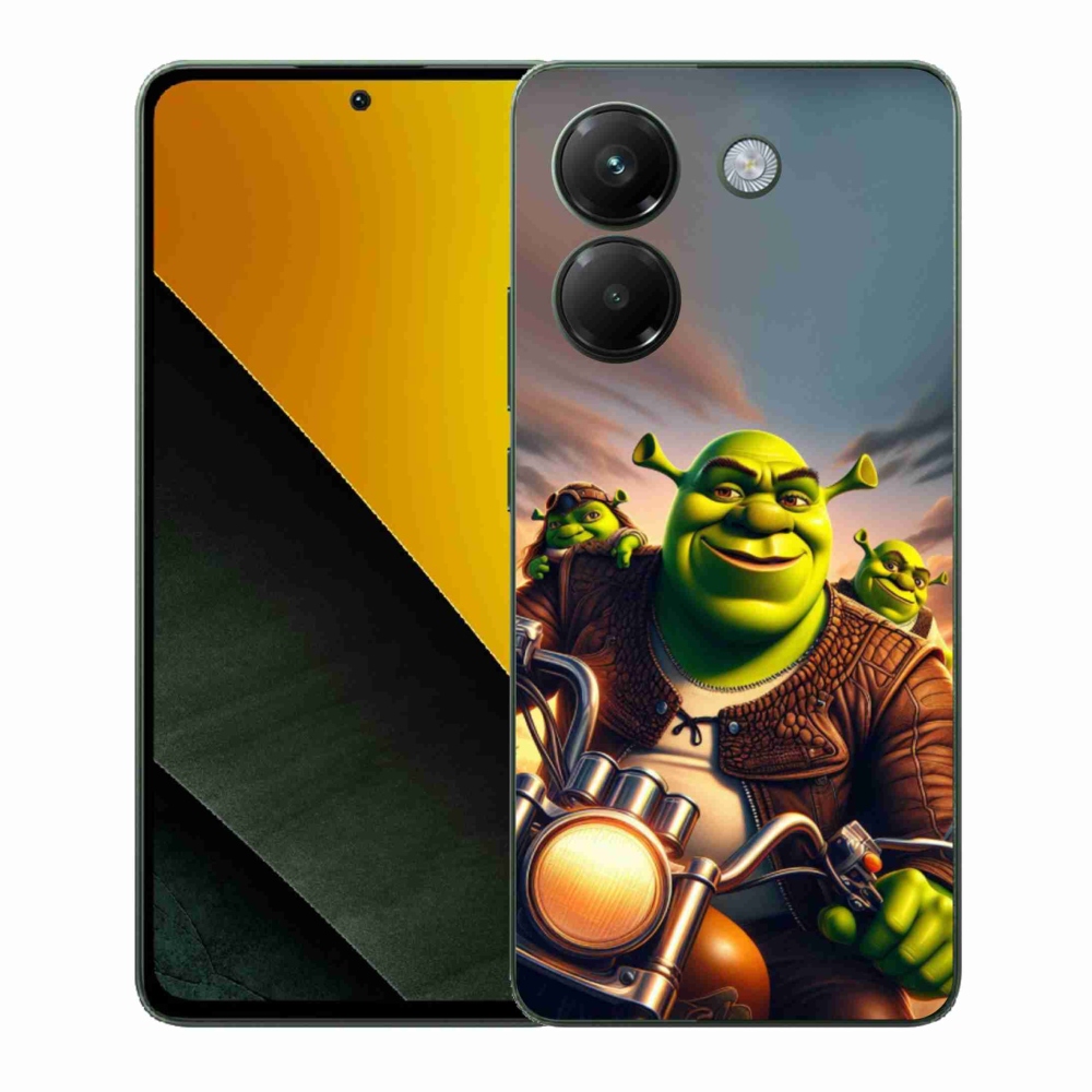 Gél borítás mmCase a Xiaomi Poco M7 Pro 5G-hez - shrek egy motorkerékpáron