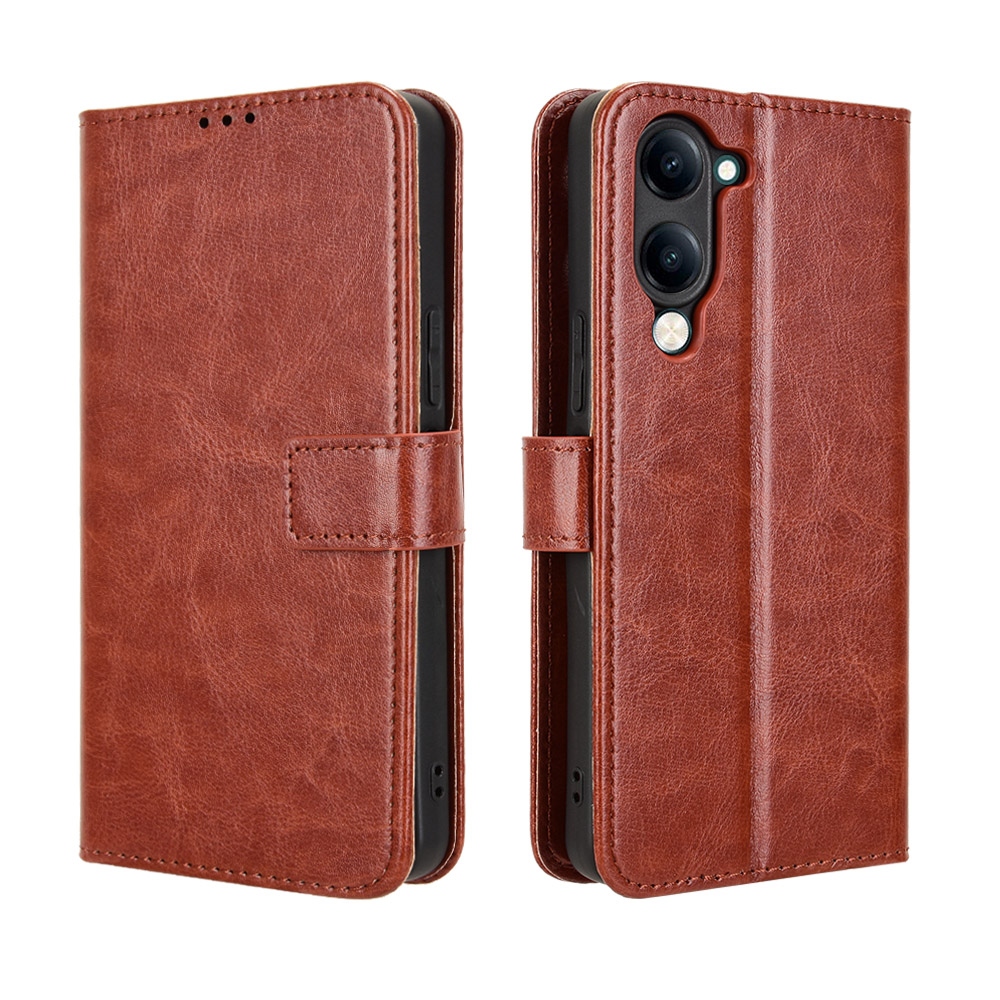 Őrült könyv tok a Vivo Y29s 5G-hez - barna