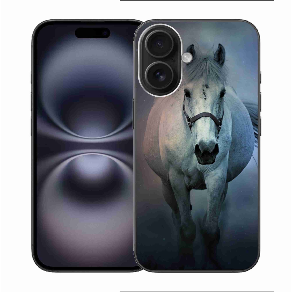 Gél tok mmCase iPhone 16-hoz - futó fehér ló