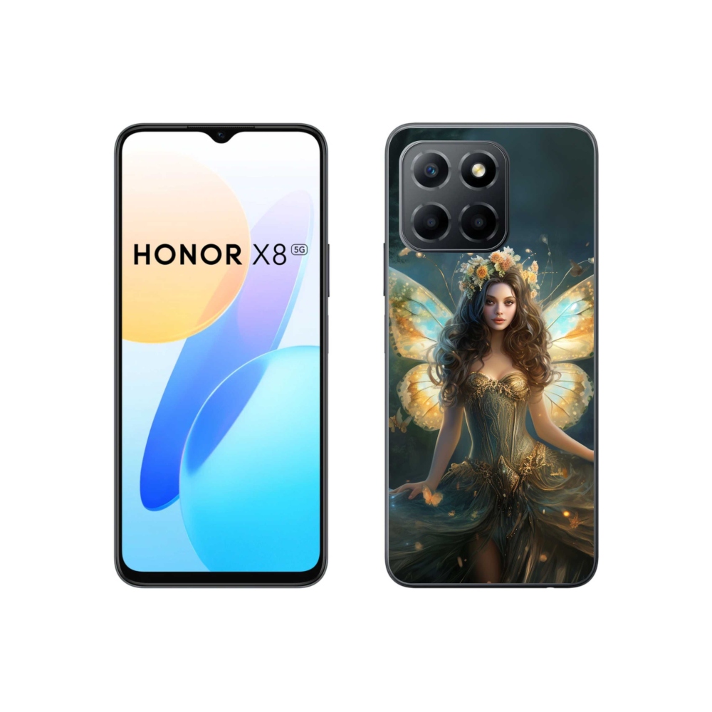 Gél borítás mmCase a Honor X8 5G/70 Lite 5G számára - pillangó nő