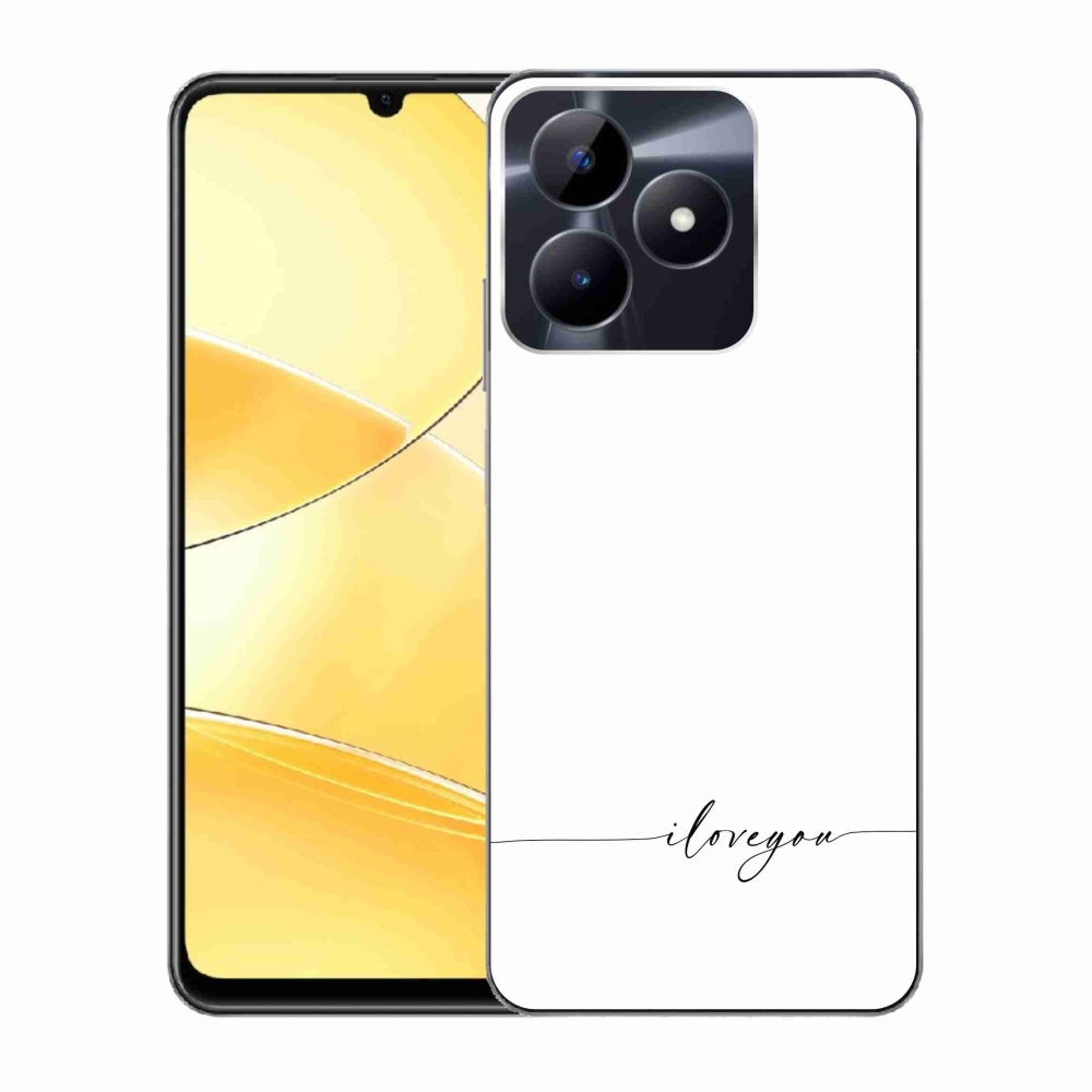 Gél borító mmCase a Realme C51/C53 készülékhez - I love you fehér háttérrel