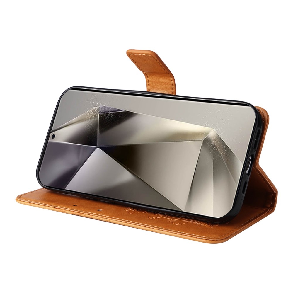 Nagy pillangó könyv tok Samsung Galaxy S25 Ultra készülékhez - sárga