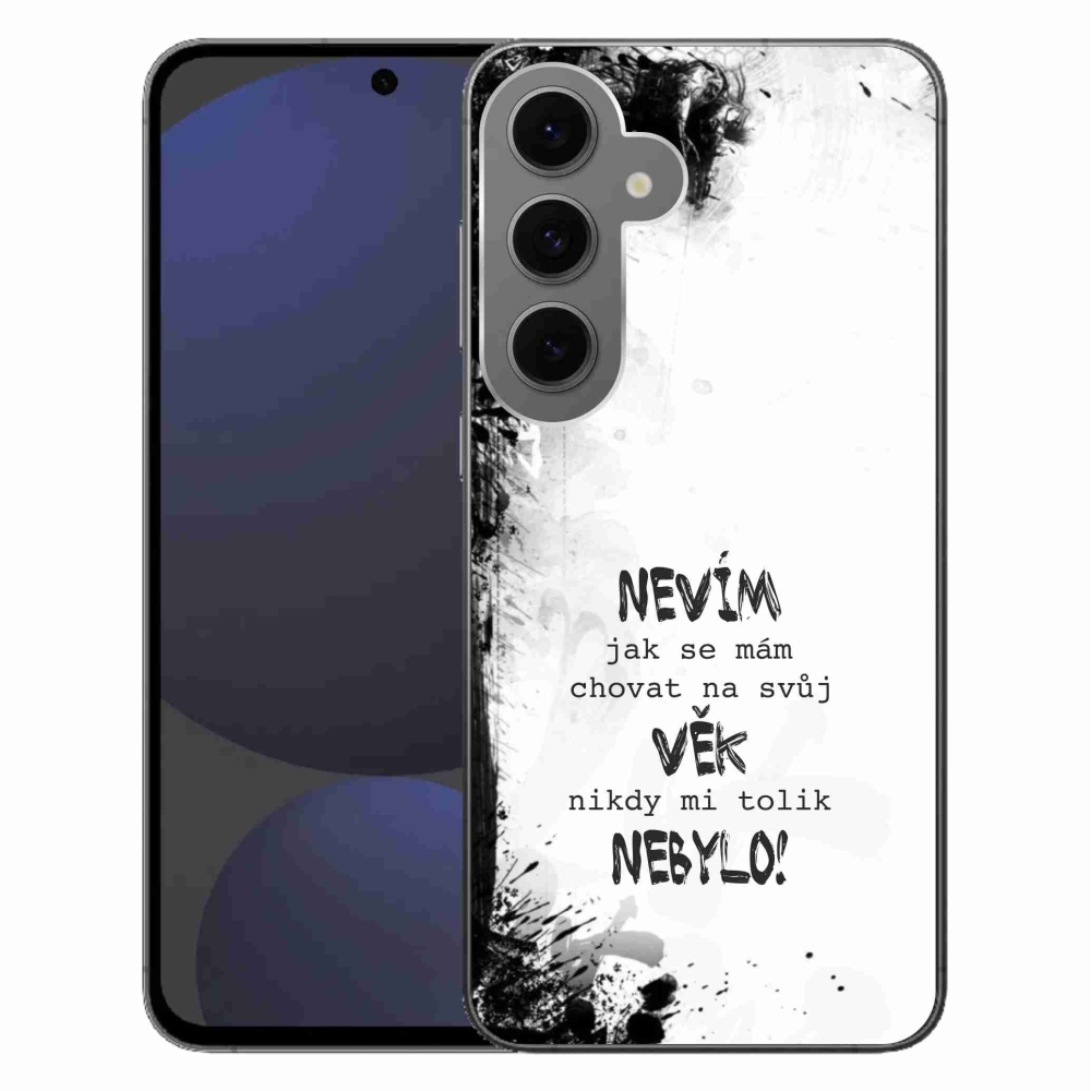 Gél borító mmCase Samsung Galaxy S24 FE készülékhez - vicces szöveg 14 fehér háttér