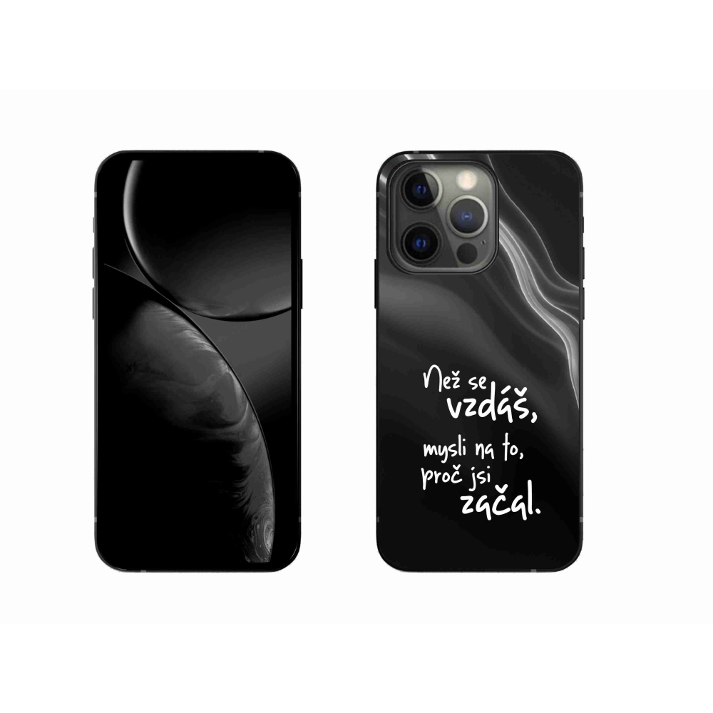 Zselés borítás mmCase iPhone 13 Pro 6.1 - idézet 2 fekete háttérrel
