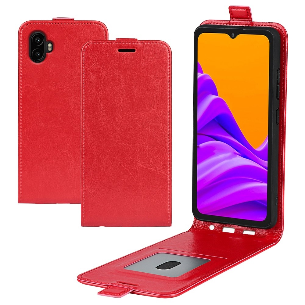 Függőleges könyvtáska Samsung Galaxy Xcover 7 Pro készülékhez - piros