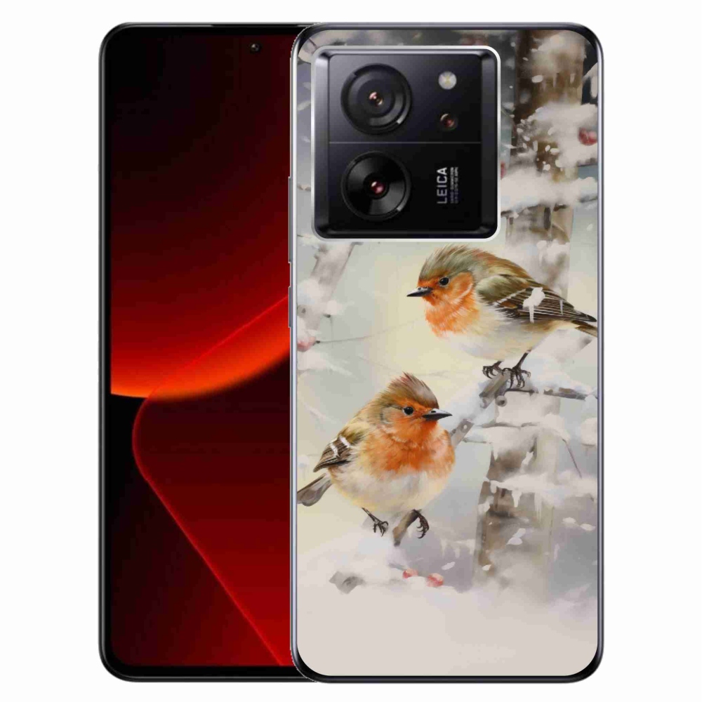 Gél borítás mmCase a Xiaomi 13T/13T Pro számára - madarak télen