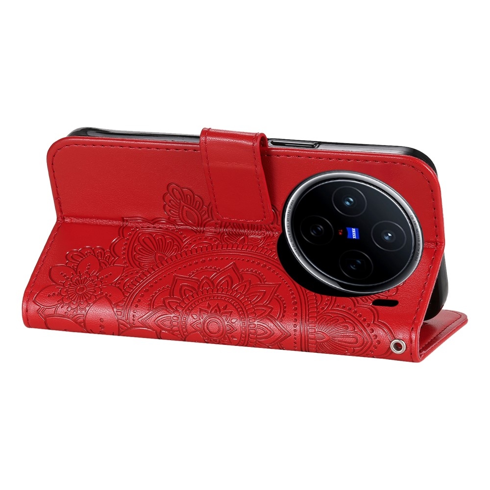Mandala könyv tok a Vivo X200 5G készülékhez - piros