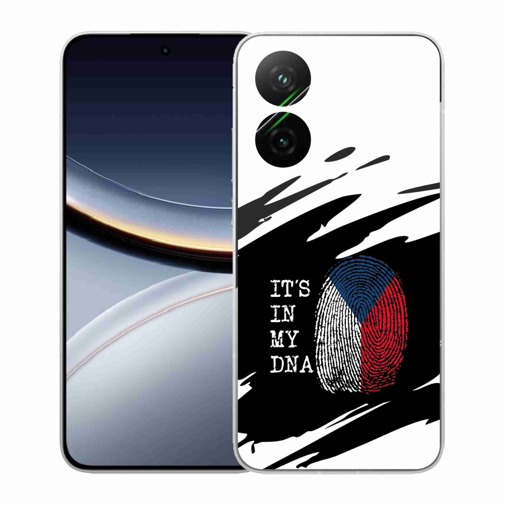 Gél borító mmCase a Xiaomi Poco F7 5G - zászló ujjlenyomat fekete és fehér háttérrel