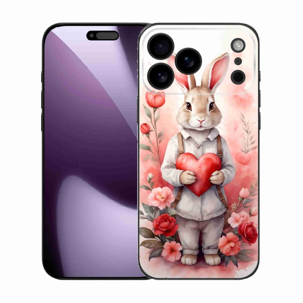 Gél borítás mmCase iPhone 17 Pro Max készülékhez - nyúl szívvel