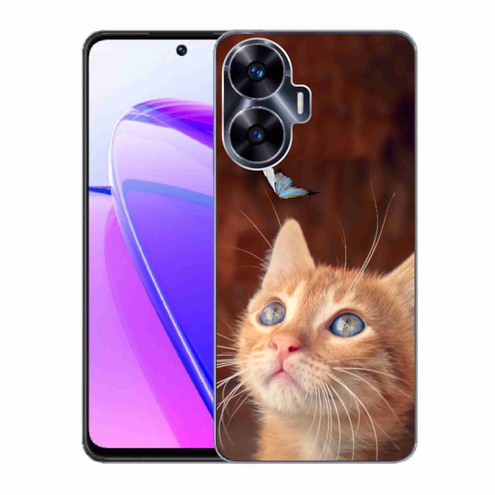 Gél borító mmCase a Realme C55 készülékhez - pillangó és cica