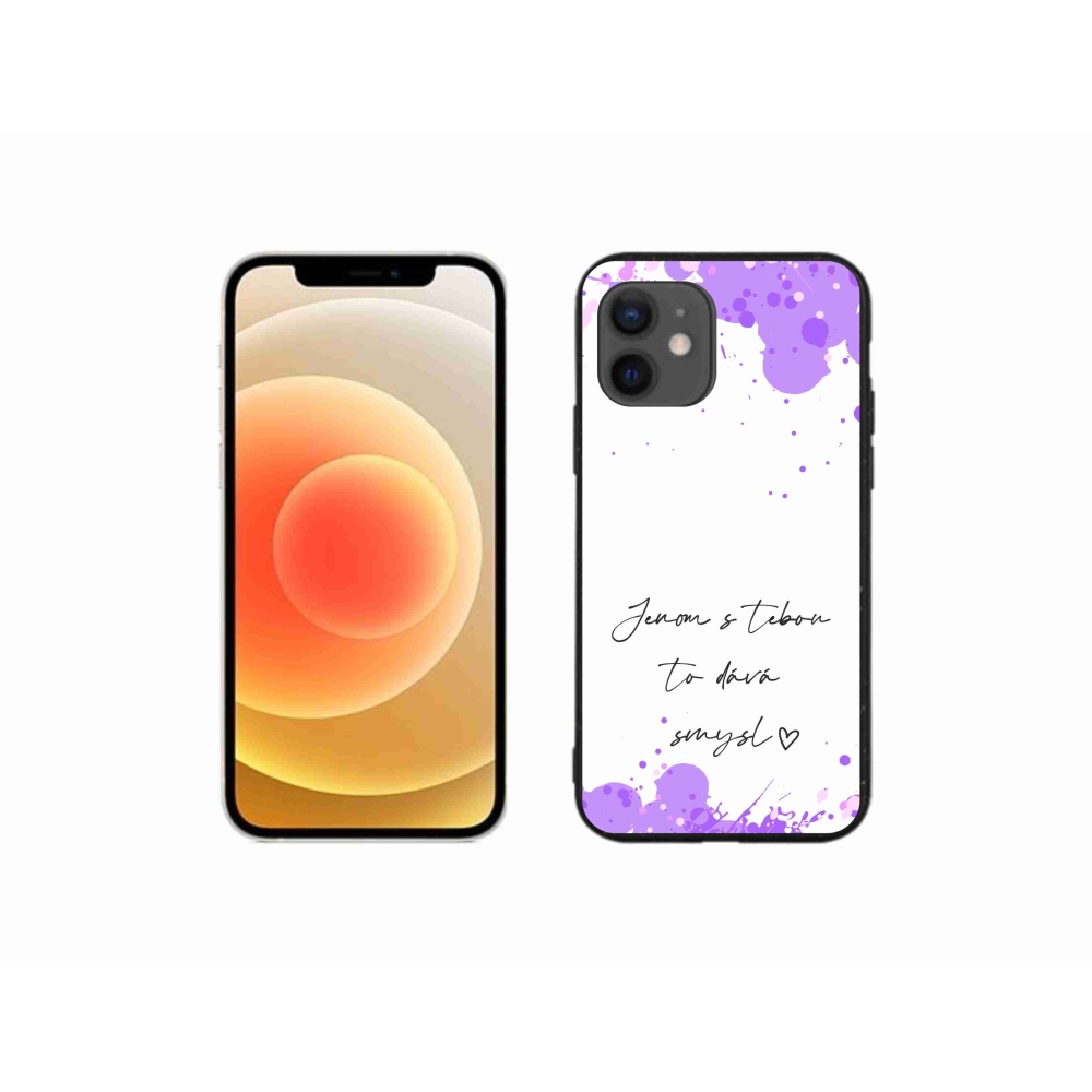 Gél borítás mmCase iPhone 12 mini készülékhez - szerelmes szöveg fehér háttérrel
