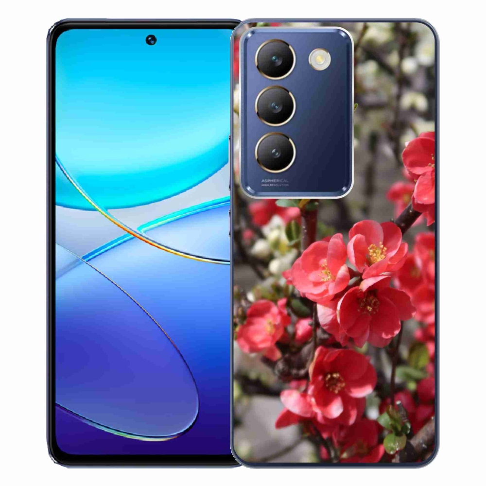 Gél borítás mmCase a Vivo V40 SE 4G/5G készülékhez - piros virágok