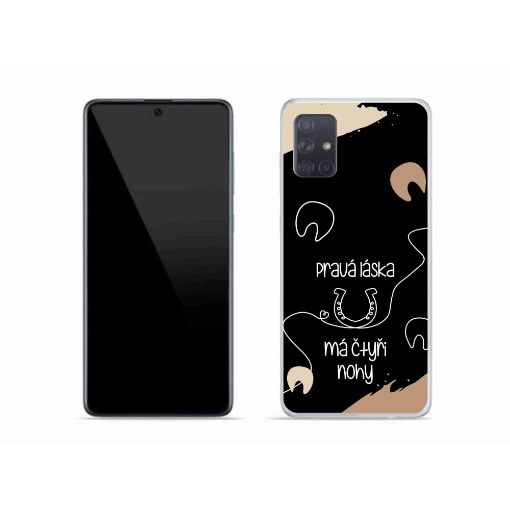 Gél borítás mmCase Samsung Galaxy A51 - ló motívum fekete háttérrel