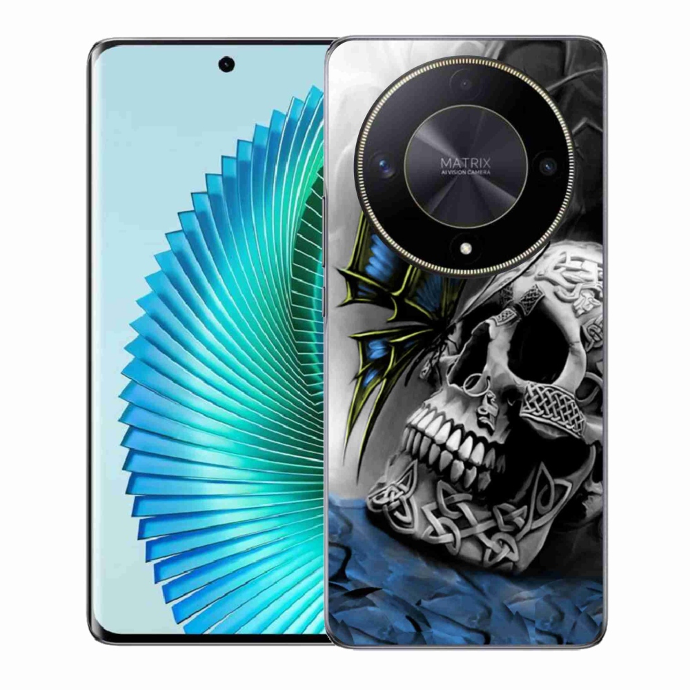 Gél borítás mmCase a Honor Magic 6 Lite 5G számára - pillangó és koponya