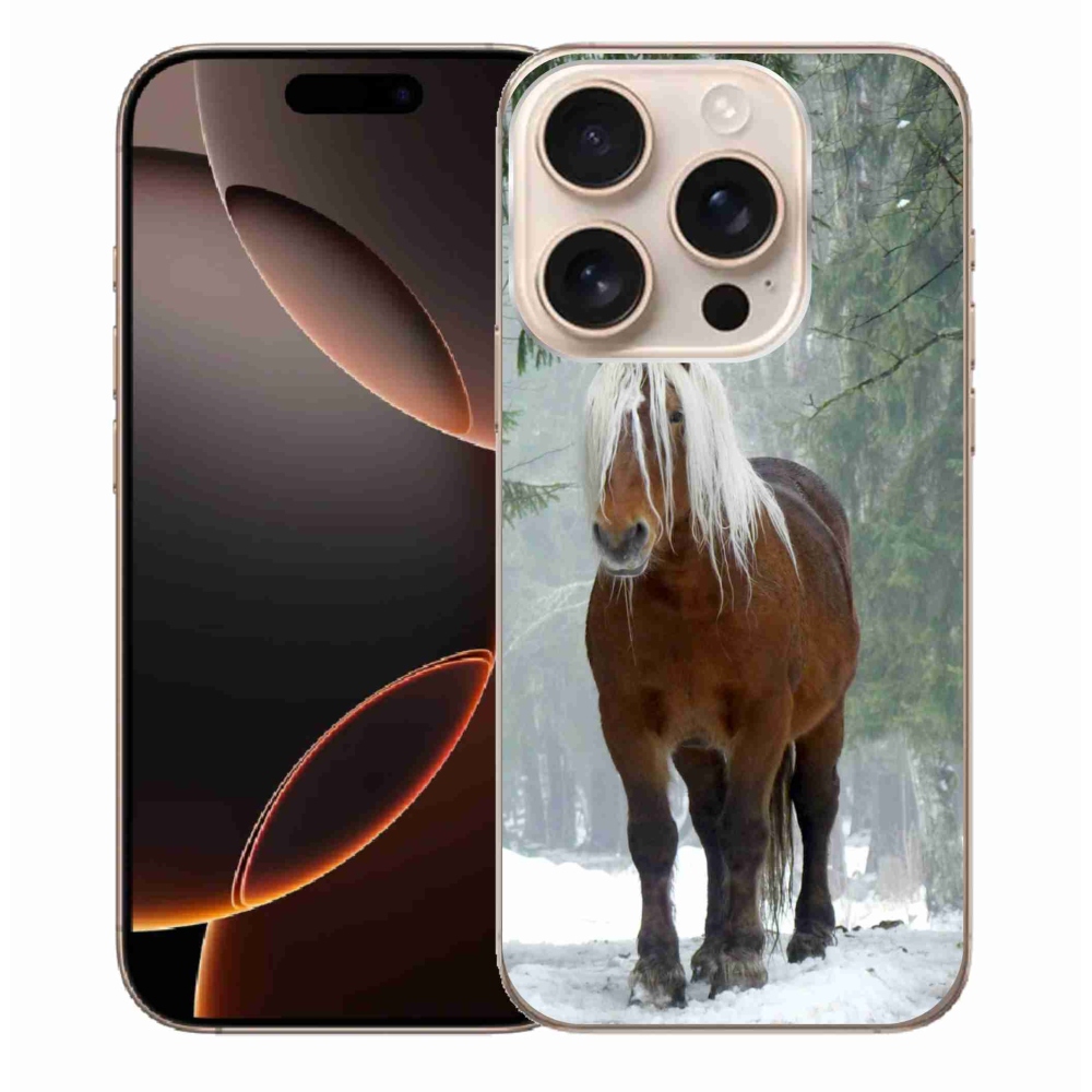 Gél tok mmCase iPhone 16 Pro Max készülékhez - ló az erdőben