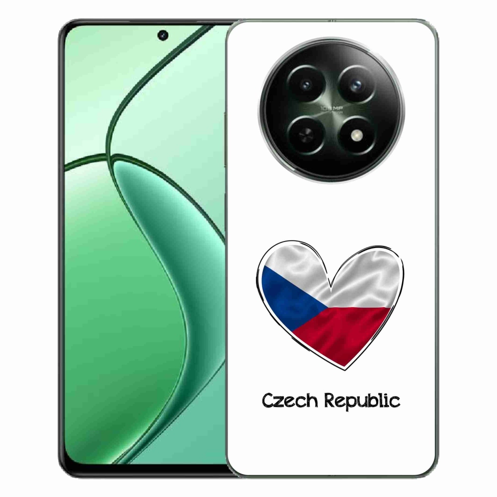 Gél borító mmCase a Realme 12 5G/12x 5G készülékhez - szív zászló fehér háttérrel