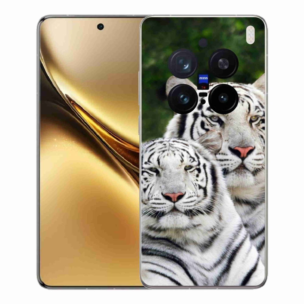 Zselés borítás mmCase a Vivo X200 Pro 5G készülékhez - fehér tigrisek