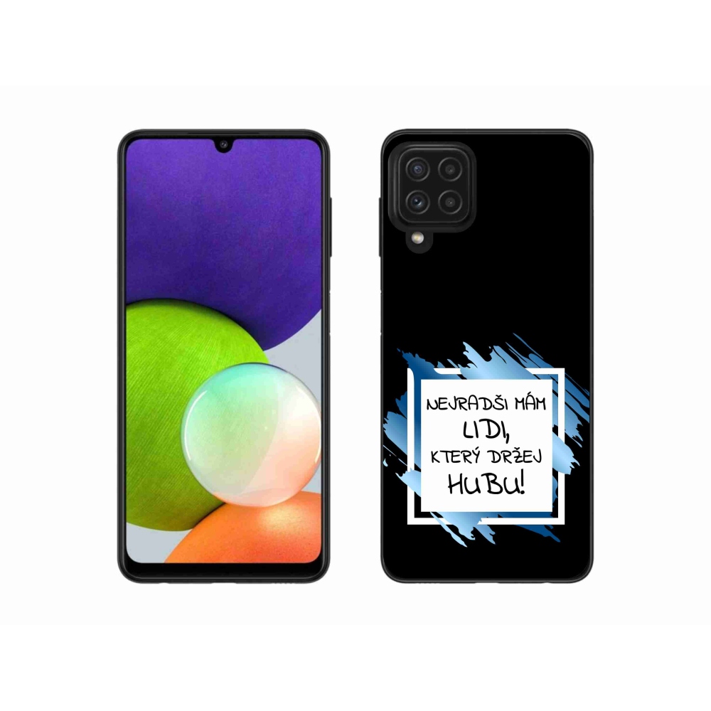 Gél borító mmCase Samsung Galaxy A22 4G - vicces szöveg 7 fehér és fekete háttérrel