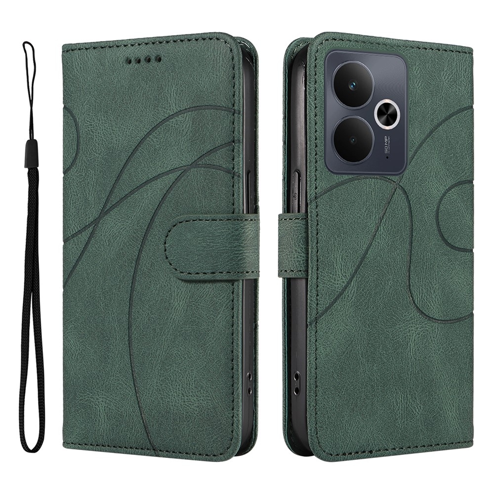 Ívelt könyvtáska a Realme 14 5G/14T 5G készülékhez - zöld