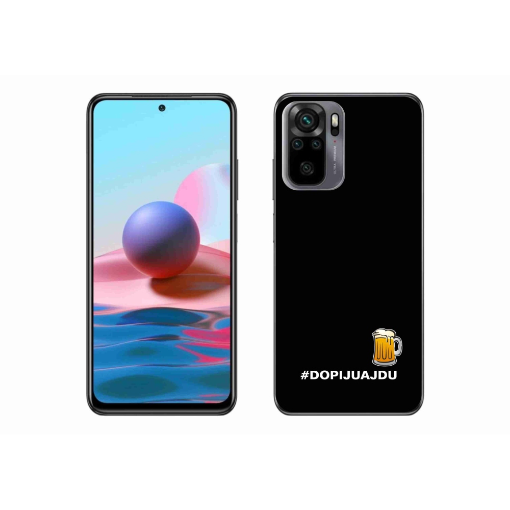 Gél borító mmCase a Xiaomi Redmi Note 10 4G - sör motívum 1 fekete háttérrel
