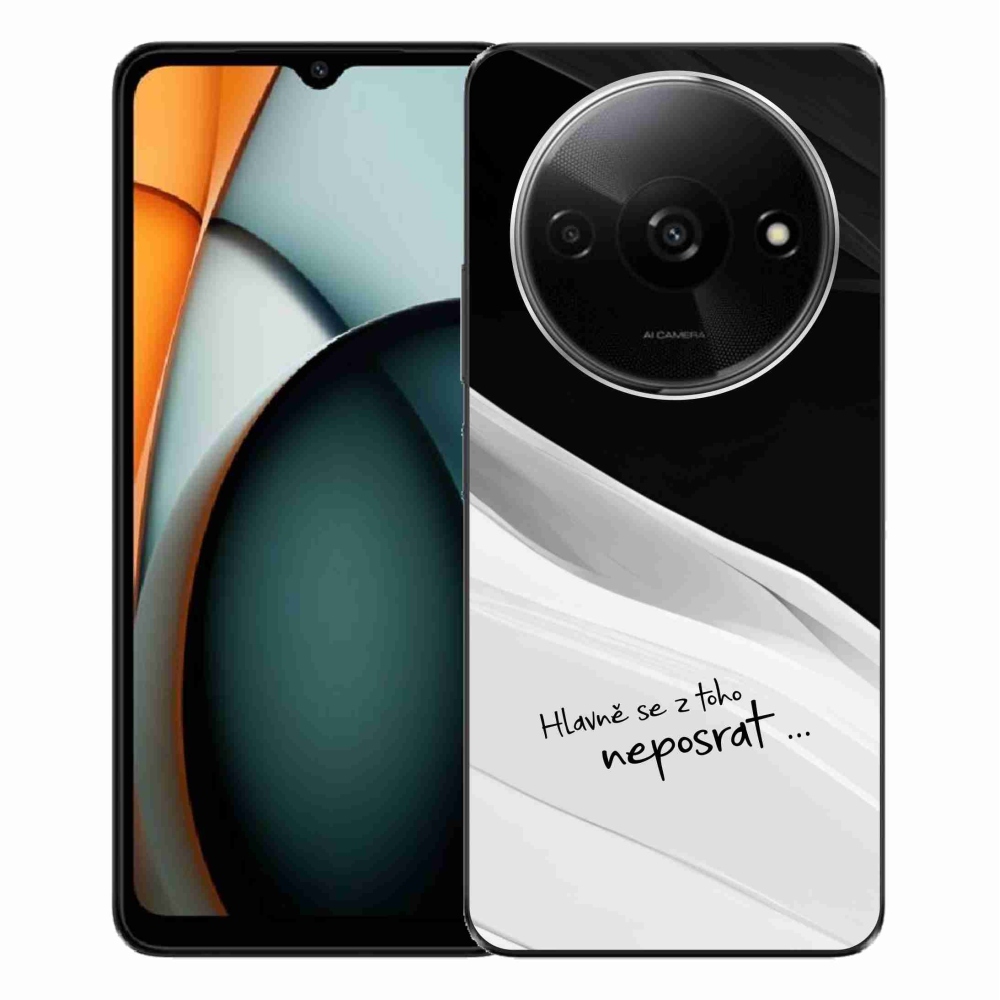 Gél borító mmCase a Xiaomi Redmi A3-hoz - vicces szöveg 13 fehér és fekete háttérrel