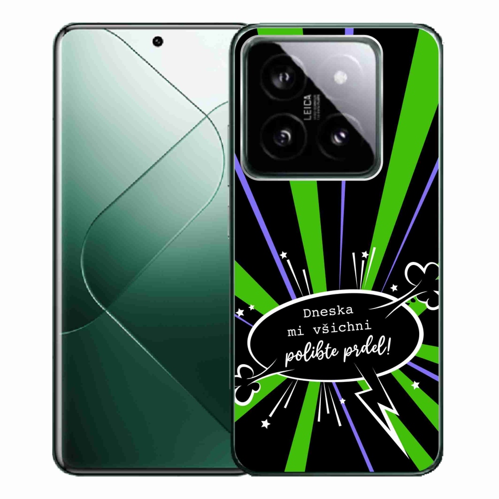 Gél borító mmCase a Xiaomi 14 Pro-hoz - vicces szöveg 15 fekete háttérrel