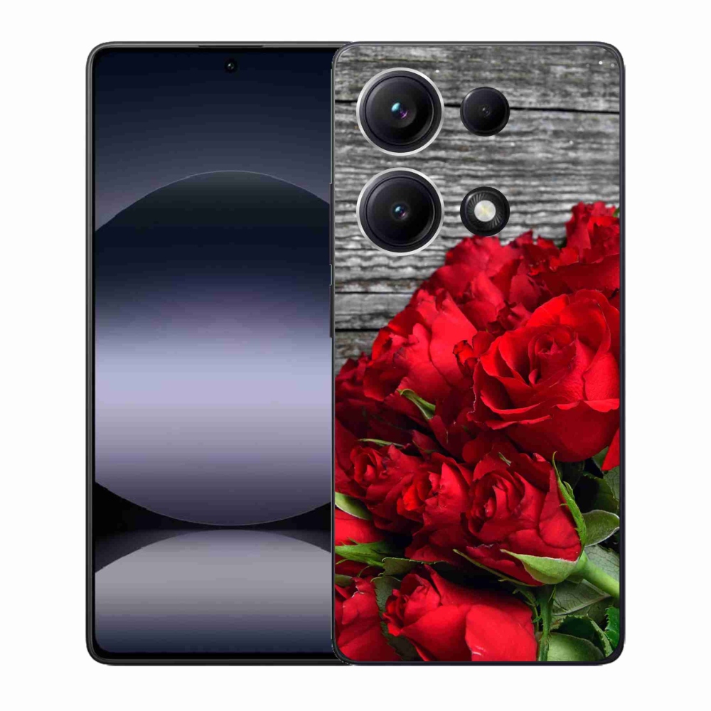 Gél borítás mmCase a Xiaomi Redmi Note 14S-hez - piros rózsa