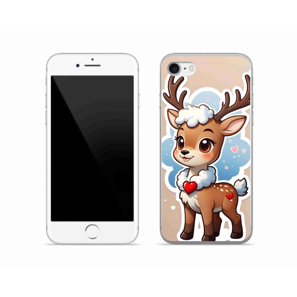 Zselés borítás mmCase iPhone SE (2020) - rajzfilm rénszarvashoz