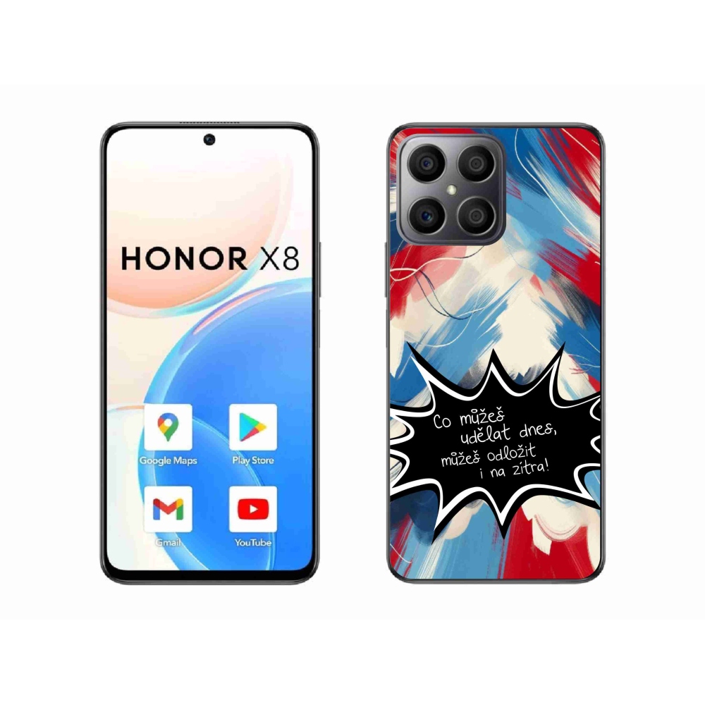 Gél borító mmCase a Honor X8 4G készülékhez - vicces szöveg 9 fekete háttér