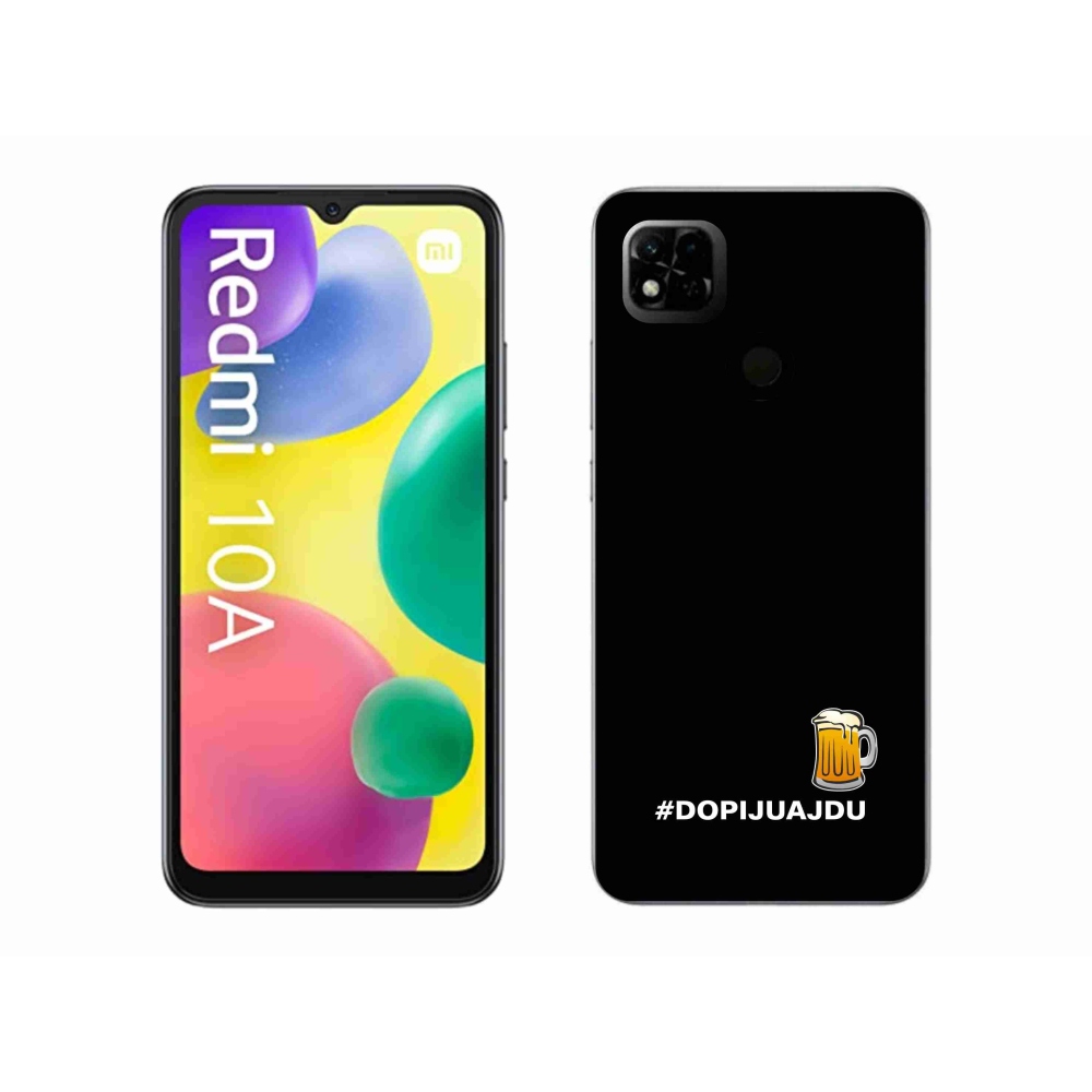 Gél borító mmCase a Xiaomi Redmi 10A - sör motívum 1 fekete háttérrel