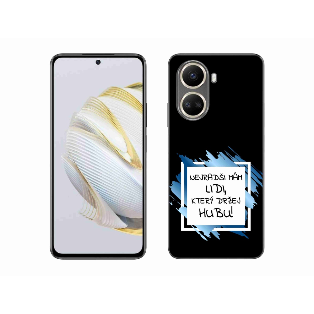 Gél borító mmCase a Huawei Nova 10 SE-hez - vicces szöveg 7 fehér és fekete háttérrel