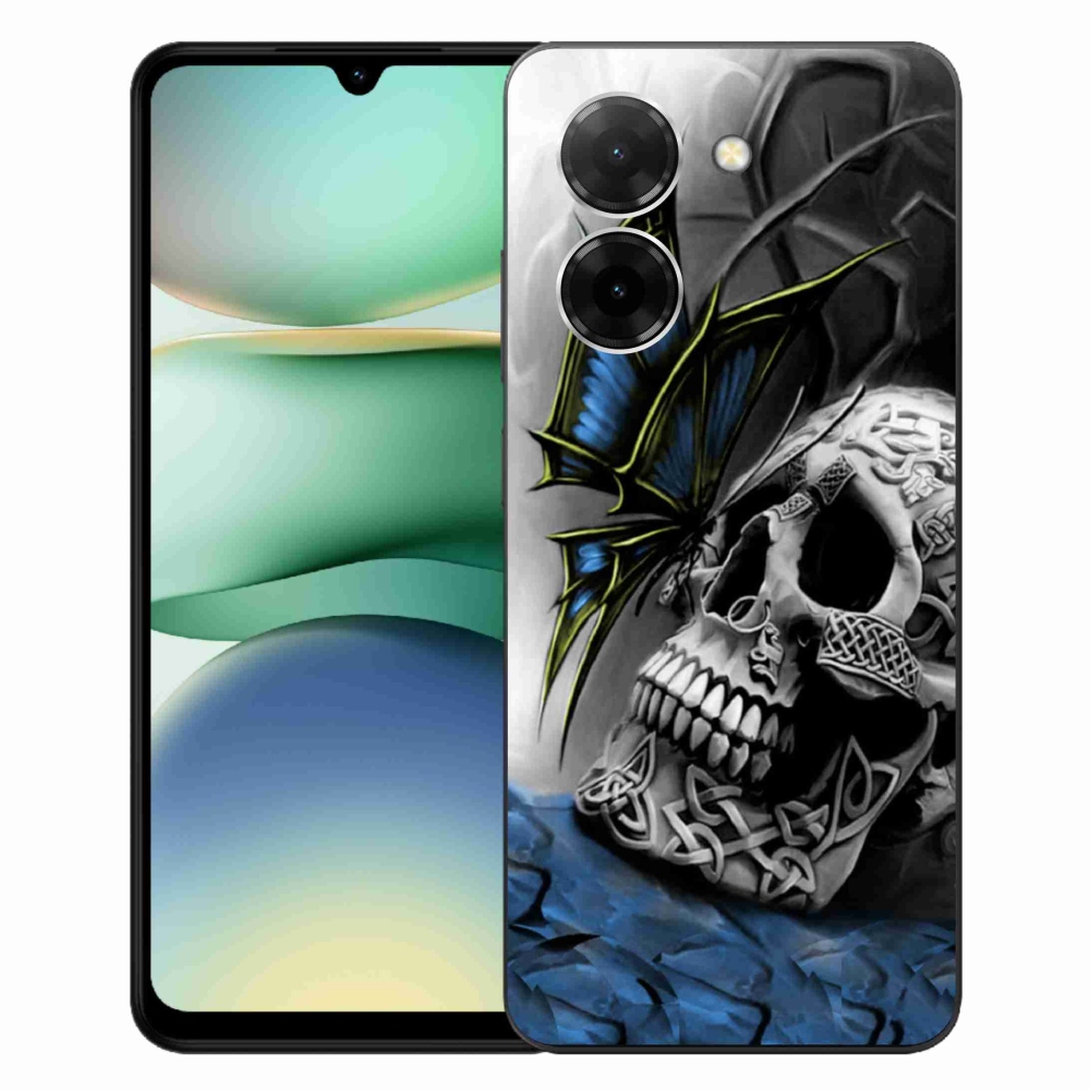 Gél borítás mmCase a Xiaomi Redmi A5 (171.7x77.8x8.3mm) - pillangó és koponya számára