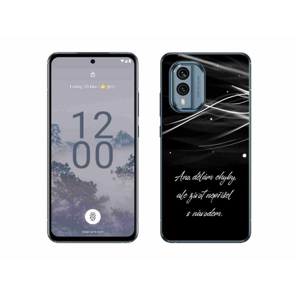 Zselés borítás mmCase a Nokia X30 5G készülékhez - idézem fekete háttér