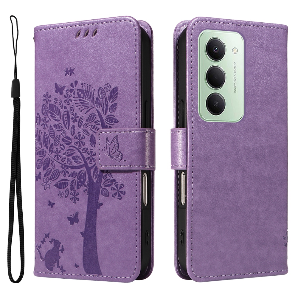 Fák könyve tok Xiaomi Redmi 15 4G (171mm) - világos lila