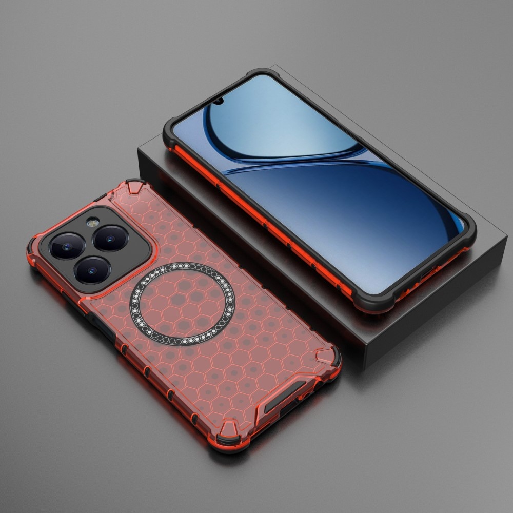 Mézédes tartós védőburkolat MagSafe-rel a Realme C61/C63 készülékre - piros színben